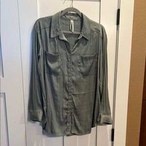 Anthropologie Elegant Sage green  Silk Blouse